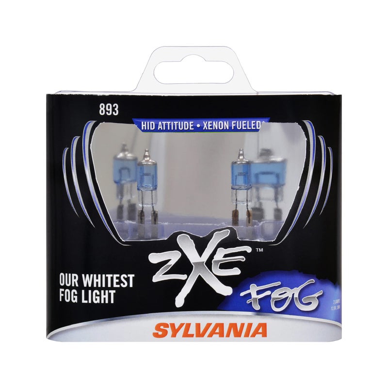 SYLVANIA  893 SilverStar zXe Fog High Performance Halogen Fog Light Bulb  Bright White Light Output HID Attitude Xenon Fueled Technology Contains 2 Bulbs